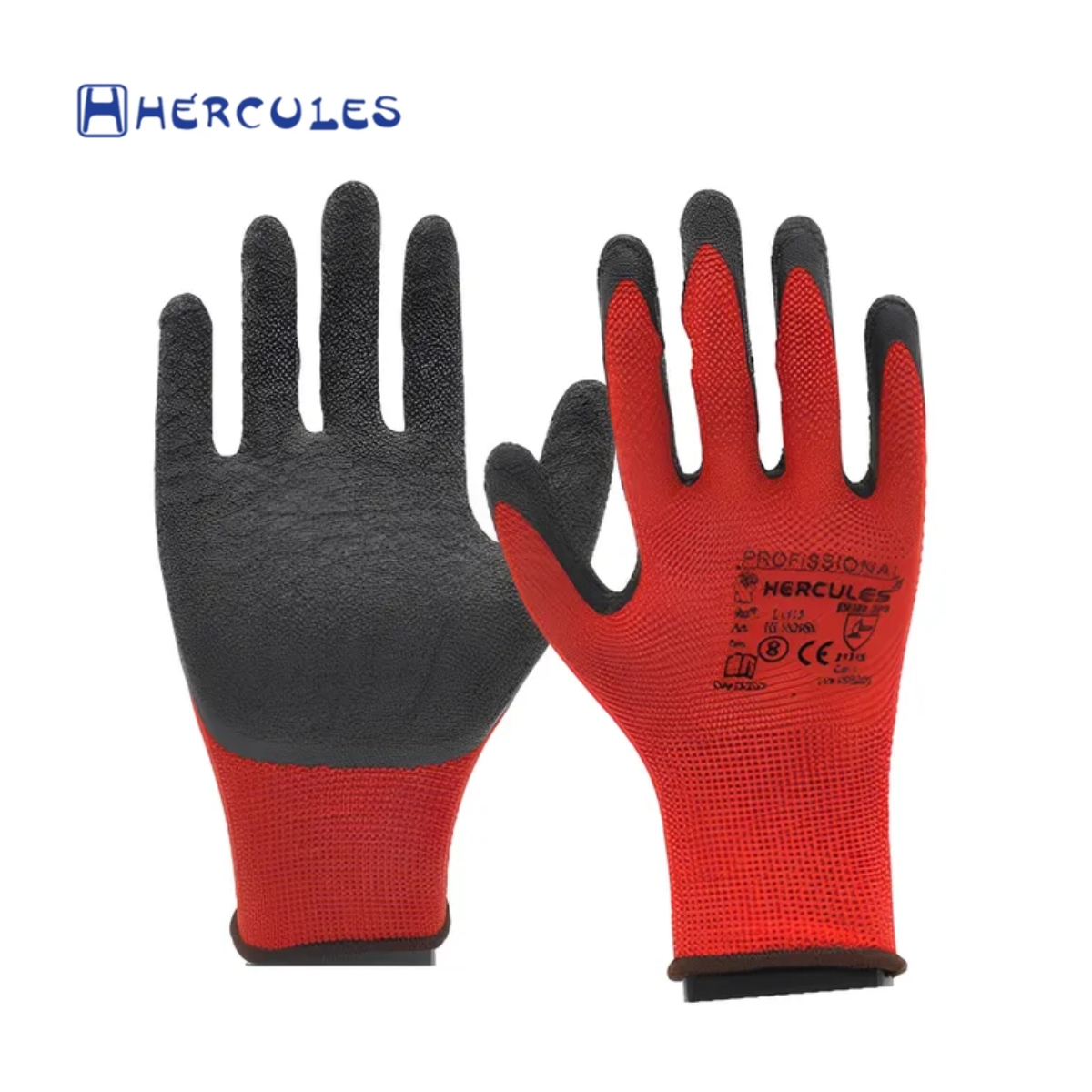 LUVA POLIÉSTER REVESTIMENTO LATEX RUGOSO PRETO