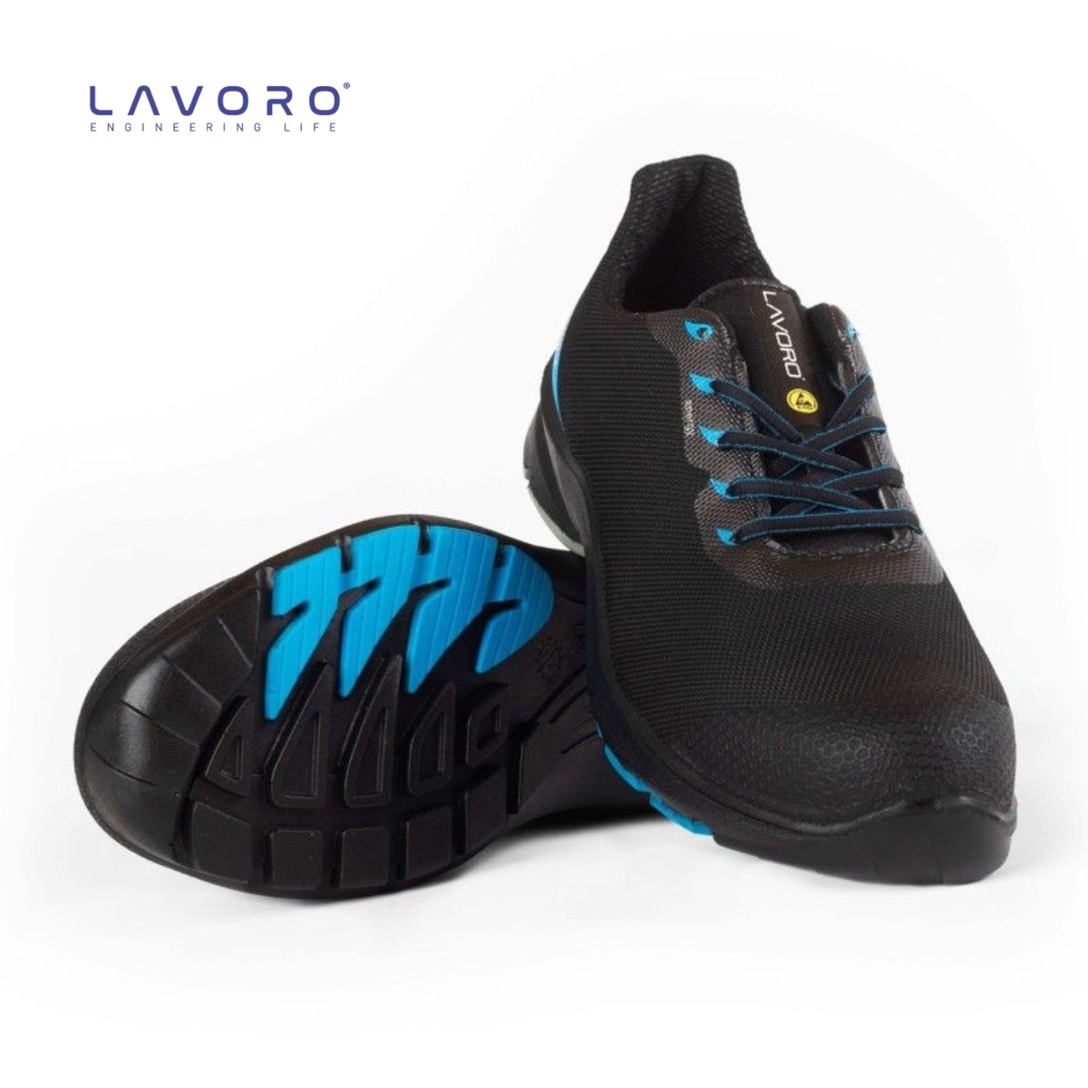 SAPATO HYBRID BLACK (BLUE/RED)
