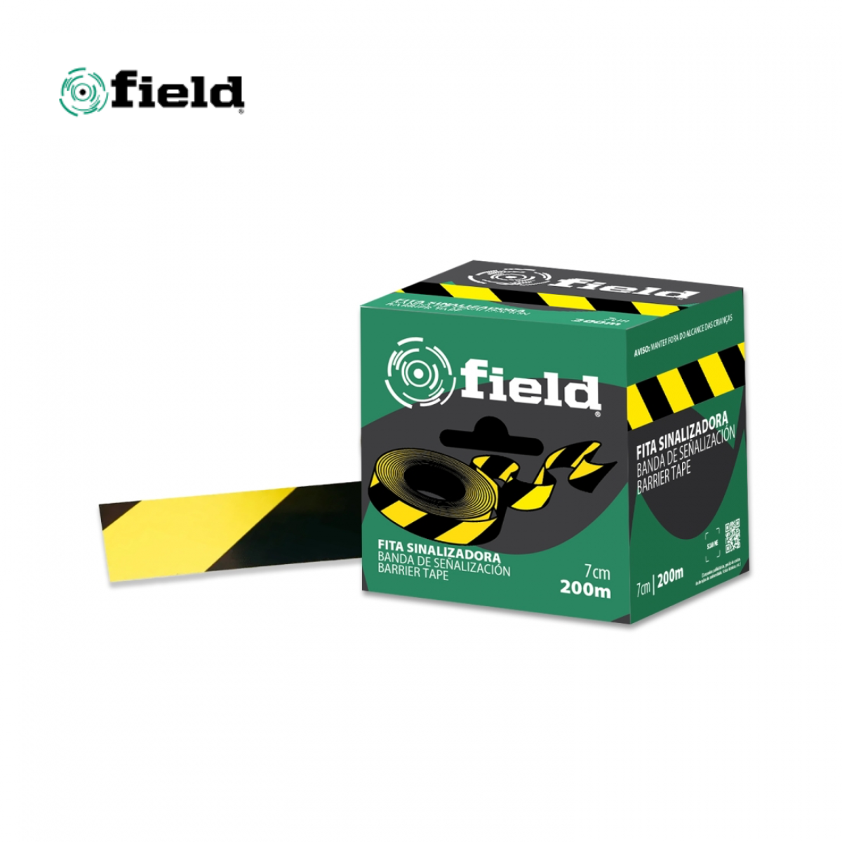 FITA DE SINALIZAÇÃO PRETO/AMARELO 200M - 7CM