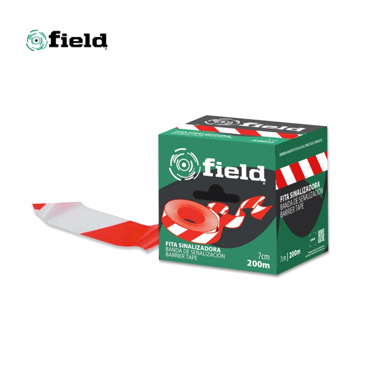 FITA DE SINALIZAÇÃO VERMELHO/BRANCO 200M - 7CM